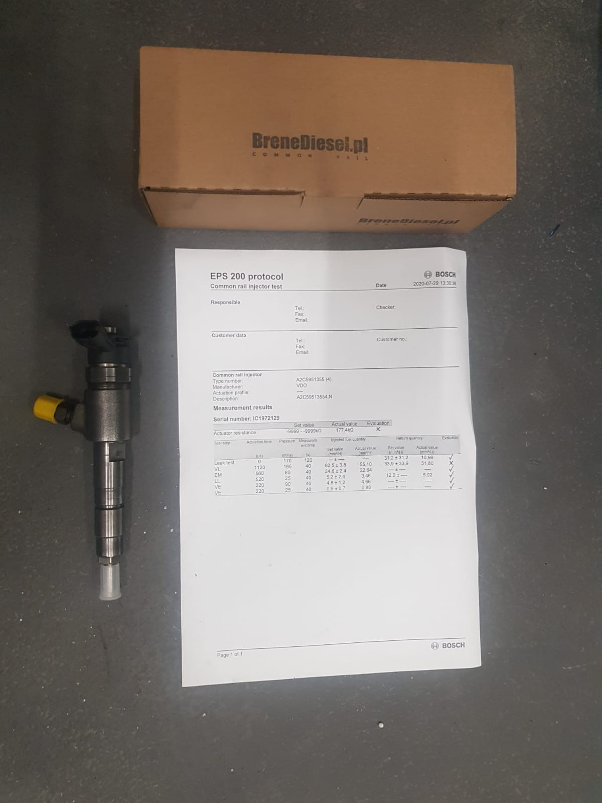 Citroen C3 1.6 HDi New Bosch Diesel Injector - 0445110340