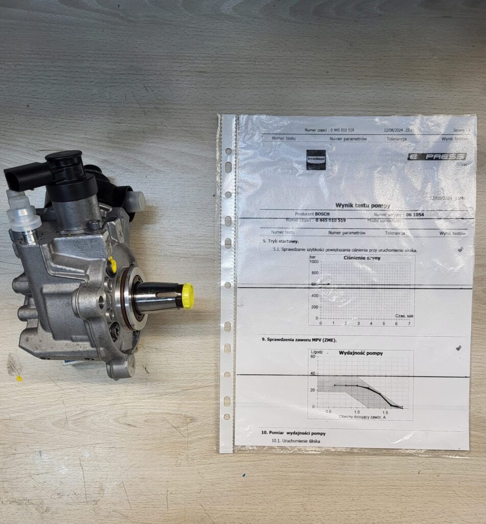 Sprawdzenie pompy wysokociśnieniowej